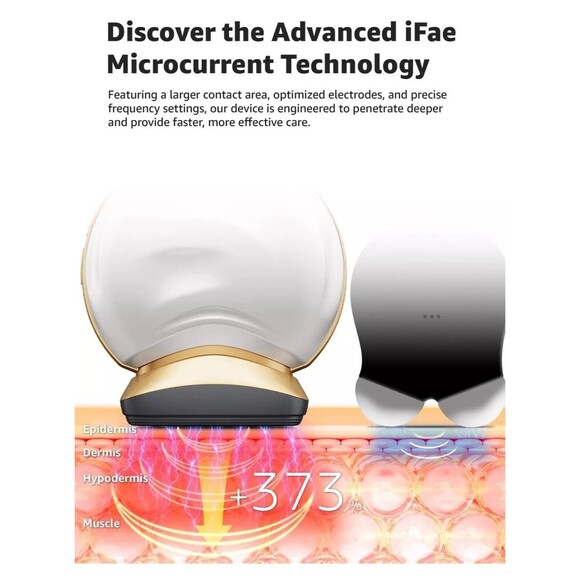 New Microcurrent Facial Device Face Massager: iFae 3 in 1 Light Therapy for Face - Picture 3 of 12